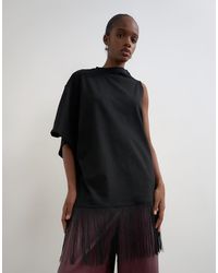 TOPSHOP - Draped Asymmetric Fringe Detail Top - Lyst
