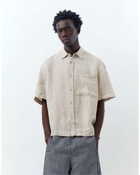 Pull&Bear - – kurzärmliges hemd aus 100% leinen - Lyst