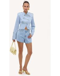 Loavies - Just Like A Dream Denim Jacket With Diagonal Buttons - Lyst