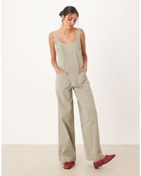 ASOS - – latz-jumpsuit aus denim - Lyst