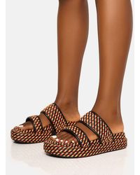 Public Desire - Cierra Double Strap Patterned Platform Sandal - Lyst