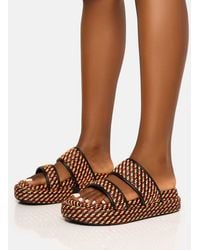 Public Desire - Cierra Double Strap Patterned Platform Sandal - Lyst