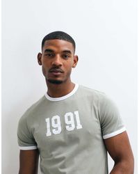 ASOS - Slim T-shirt With 1991 Graphic And Double Layer Sleeves - Lyst