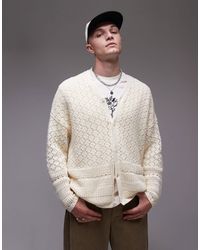 TOPMAN - Knitted Crochet Cardigan With - Lyst
