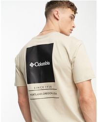 Columbia - Barton springs - t-shirt beige con stampa sul retro - Lyst