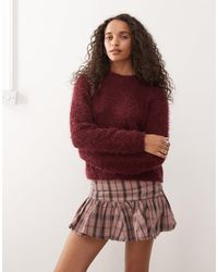 Noisy May - Crew Neck Fluffy Knit Jumper - Lyst