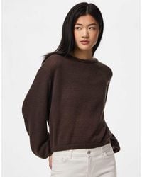 Pieces - Ida strickpullover mit lockerer passform und rundhalsausschnitt - Lyst