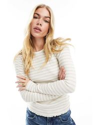 SELECTED - Geribbeld Gestreept T-Shirt Met Lange Mouwen - Lyst
