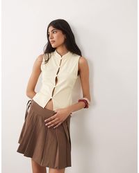 Miss Selfridge - Button Through Top With Mandarin Collar - Lyst