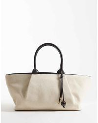 Mango - Borsa Da Spalla Ampia Strutturata Nera - Lyst