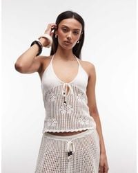 Monki - Floral Crochet Co-ord Top - Lyst