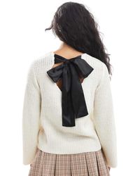 Wednesday's Girl - Bow Detail Oversized Sweater - Lyst