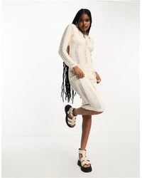 emory park - Laddered Effect Knitted Midaxi Dress - Lyst