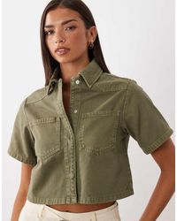 ASOS - Denim Cropped Overhemd - Lyst