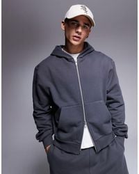 ASOS - Premium Heavyweight Boxy Oversized Zip Through Hoodie 400gsm - Lyst