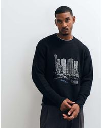 Abercrombie & Fitch - Knitted Chicago Graphic Mock Neck Jumper - Lyst