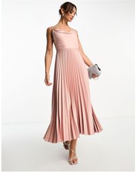 Closet - Cowl Neck Pleated Midaxi Dress - Lyst