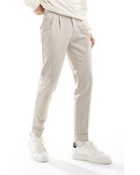 ASOS - Smart Premium Slim Fit Chino Trousers With Turn Ups - Lyst