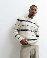 Barbour - Fasey Tartan Check Cable Knit Jumper - Lyst