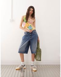Collusion - Denim Skater Jorts With Contrast Stitch - Lyst