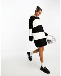 ASOS - Knitted Jumper Mini Dress With Crew Neck - Lyst