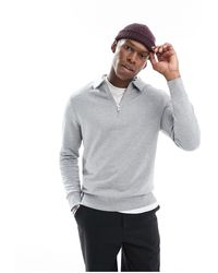 ASOS - Rugby Polo Sweatshirt With Zip - Lyst