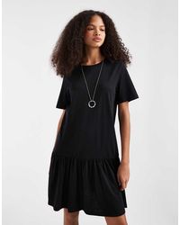 Pieces - Drop Waist Short Sleeve Mini Dress - Lyst