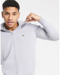 mens grey lacoste jumper