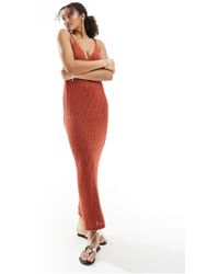 New Look - Crochet Glitter Beach Maxi Dress - Lyst