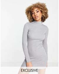 Missguided - Recycled High Neck Ribbed Mini Dress - Lyst