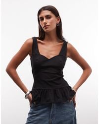 ASOS - Seam Detail Tank Top With Peplum Hem - Lyst