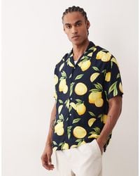 Jack & Jones - Revere Collar Shirt With Lemon Print - Lyst
