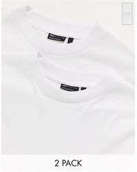 ASOS - Confezione da 2 t-shirt comode girocollo bianche - Lyst