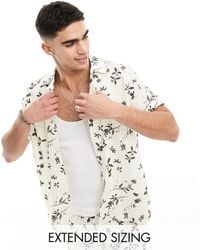 ASOS - Chemise d'ensemble décontractée à revers et imprimé fleurs en crépon - Lyst