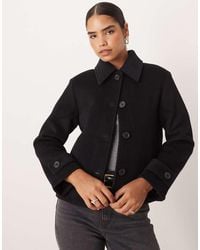 Abercrombie & Fitch - Wool Blend Button Through Short Jacket - Lyst