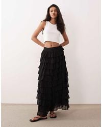 Miss Selfridge - Beach Chiffon Ruffle Tie Side Maxi Skirt - Lyst