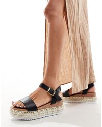 Yours - – natural – klobige sandalen mit kontrastierenden en riemen - Lyst