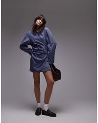 & Other Stories - Mini Shirt Dress With Ruched Wrap Front - Lyst