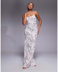 Oh Polly - Artisan Sequin Cowl Neck Maxi Dress - Lyst