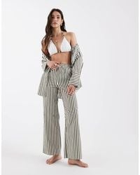 4th & Reckless - Cotton Elasticated Waist Wide Leg Beach Trouser Co-Ord - Lyst