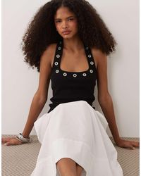 ASOS - Eyelet Stud Halter Neck Top - Lyst