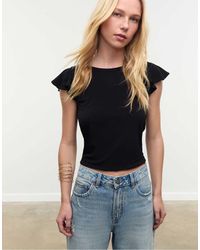 Stradivarius - Top Met Ruches En Open Achterkant - Lyst