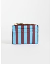 ASOS - Portacarte A Righe Blu E Cioccolato - Lyst