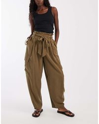 ASOS - Soft Cargo Balloon Pants With Belt - Lyst