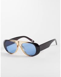 Reclaimed Vintage - Unisex Visor Aviator With Dark Blue Lens - Lyst