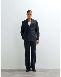 ASOS - Wide Linen Rich Suit Trouser With Elasticated Waist - Lyst