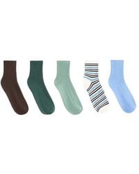 Oysho - 5 Pairs Of Cotton Blend Quarter Socks - Lyst