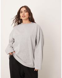 ARRANGE - Curve - t-shirt à manches longues oversize en coton - chiné - Lyst