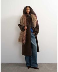 TOPSHOP - Formal Funnel Neck Longline Coat - Lyst