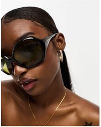 Le Specs - Drip - occhiali da sole oversize marroni tartarugati - Lyst